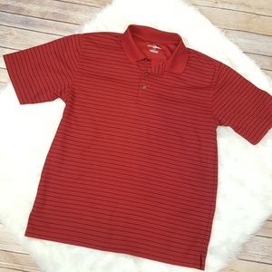 GRAND SLAM Men's Red Black Striped Golf Polo Size
